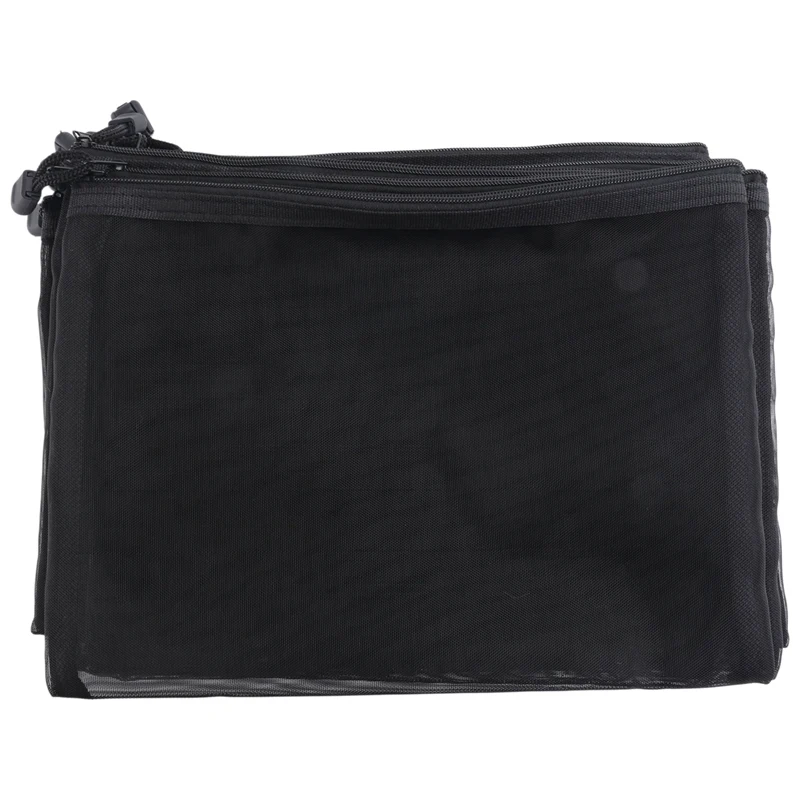 12 Pieces Mesh Bags Black Mesh Zipper Pouch Makeup Bags Cosmetic Travel Organizer Bags Pencil Case-A22M 5
