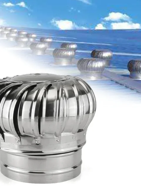 304 หลังคาสแตนเลส Ventilator กังหันลม Air Vent Attic 110 มม.150 มม.200 มม.Pipefit ระบายอากาศพัดลม 1