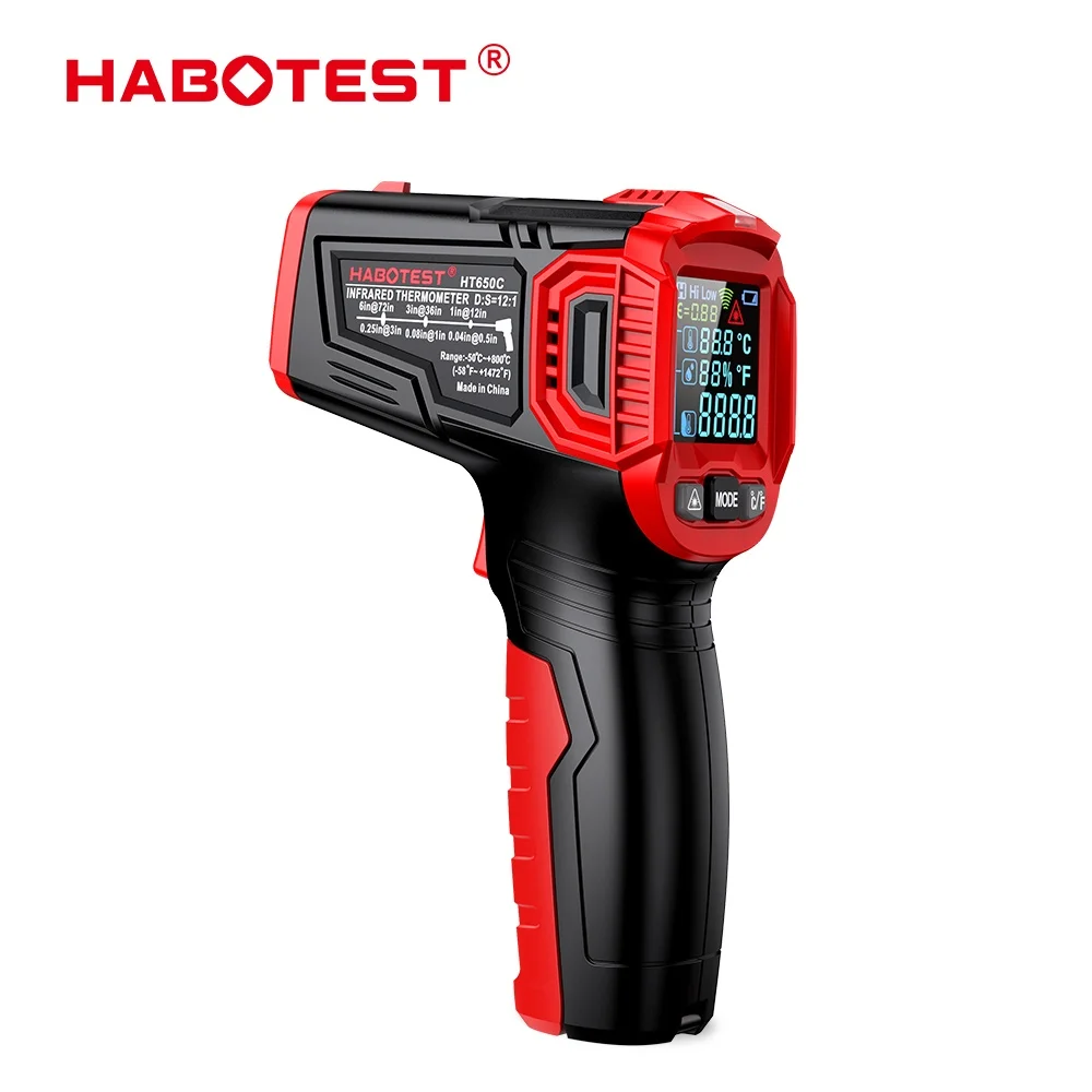 HABOTEST HT650 시리즈 디지털 적외선 레이저 온도 측정기, 비접촉 산업용 레이저 온도계, 온도 건 테스터