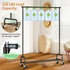 Heavy Duty Clothing Racks for Hanging Clothes Rack, 43" Wide Rolling Garment Rack Metal Clothing Hanger 5