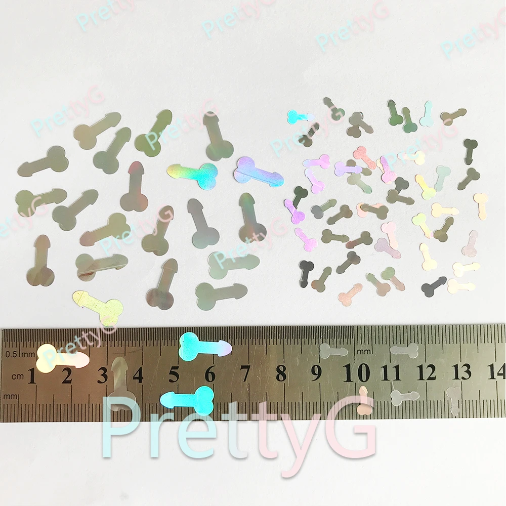 Nail Glitter Nail Decoration Body Glitter PrettyG 1 Box 8mm Small Man Penis Dicks Shape Glitter Sequins Holographic Glitter for Resin DIY Making Body Art Craft Decoration