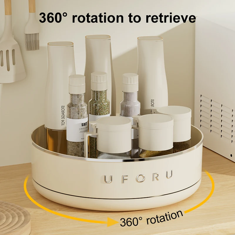 Multifunctional Adjustable Kitchen Rack Large Capacity Condiment organizer box Plastic Material Tabletop Fruit Platter UFORU kitchen storage rack,spice rack,storage box,cabinet organizer shelves,seasoning divider,kitchen cutlery organizer