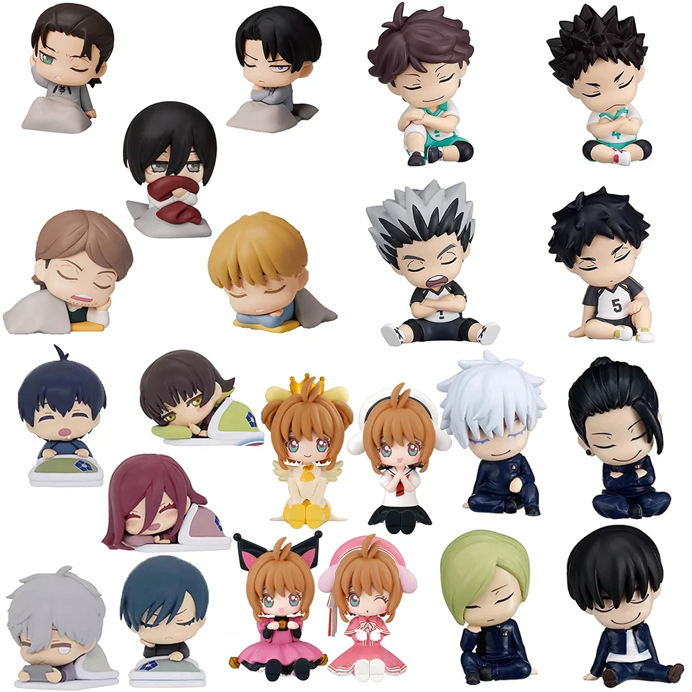 Genuine Cartoon Q-Version Jujutsu Kaisen Attack On Titan Haikyuu!! Blue Lock Kinomoto Sakura Anime Figure Gift For Fans Kids