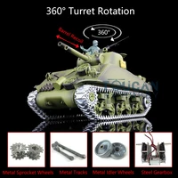 Upgraded Heng long 1/16 Scale 7.0 M4A3 Sher RC Tank 3898 Barrel Recoil 360 Rotating Turret Outdoor Toys Model 2