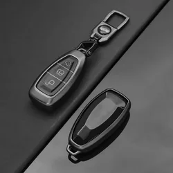 Soft TPU Full Cover Car Key Case with Keychain Attachment (Grey buckle)