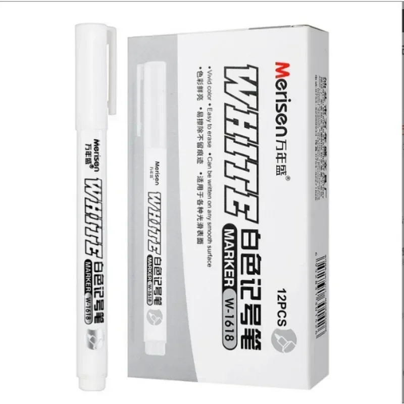 White Marker Pen Paint Oily Waterproof Tire Painting Graffiti Pens Permanent Gel Pen for Fabric Wood Leather Marker
