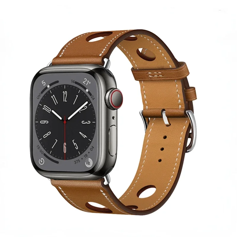 Premium Genuine Leather Watch Strap - Elegant and Versatile Wristband Bracelet