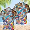 Vintage 80s 90s Clothing 3D Print Trendy Cool Fashion Ice Cream Shirts Beach Party Tops Short Sleeve Summer Male Shirts Mens Top 1