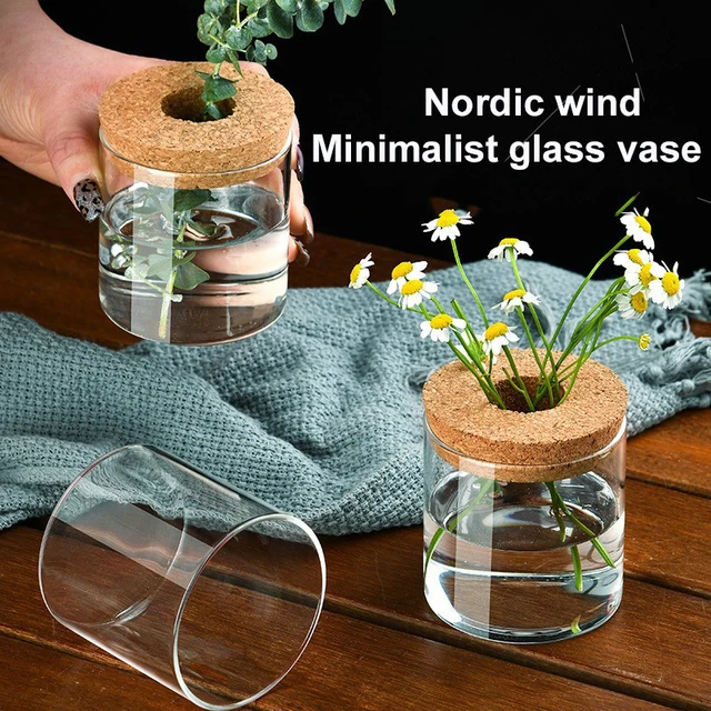 Kreatív Mini Hidroponikus Növények Virág Edény Otthoni Váza Dekoráció Átlátszó Üveg Abletop Zöld Edények Nappali