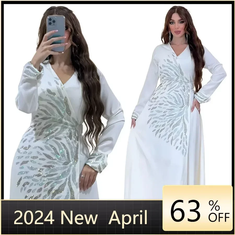 Caftan Marocain Satin Abaya Dubai Evening Dresses for Women Turkey Islam Muslim Dress Robe De Soiree Femme Vestido Longo Ramadan