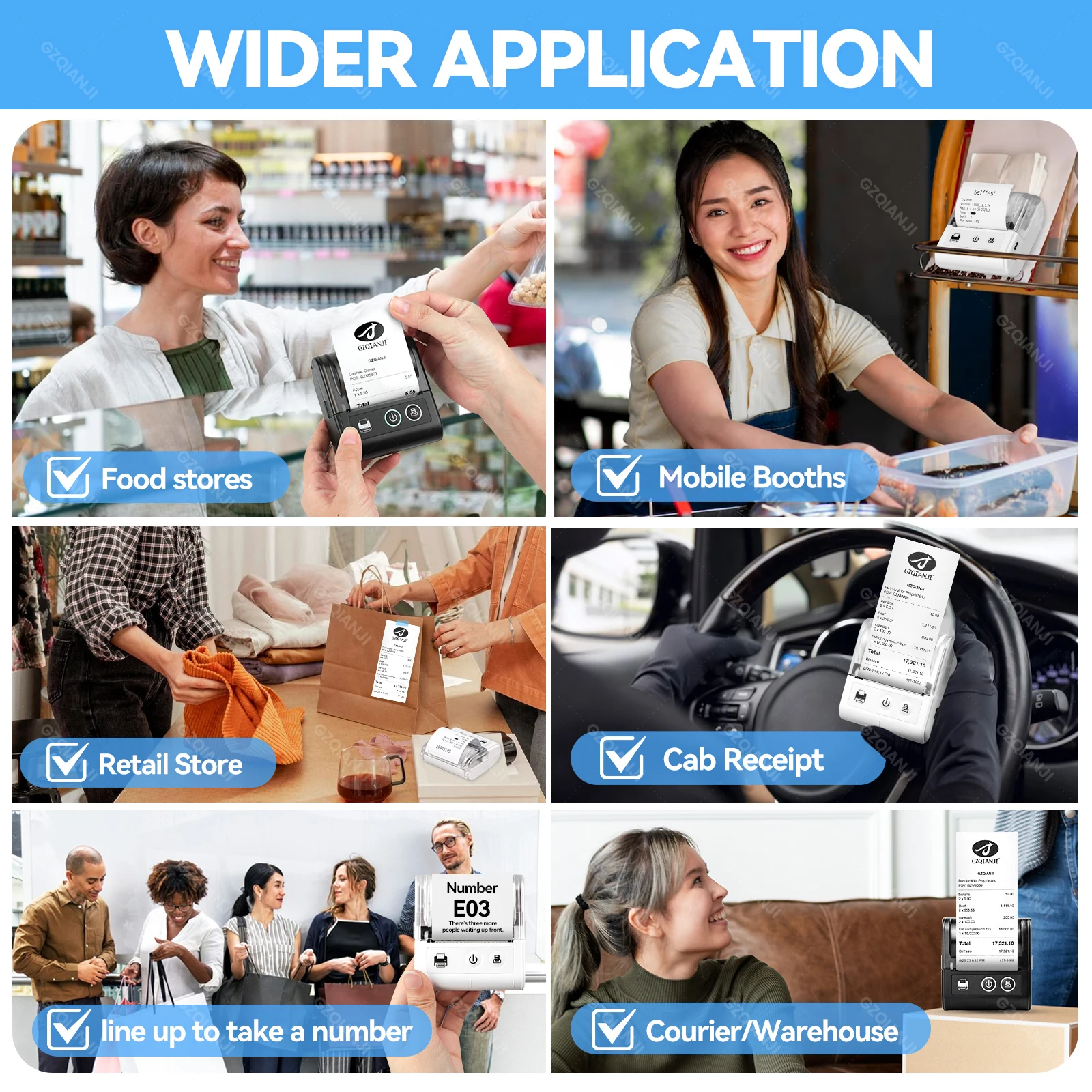 58MM Mini Pocket Thermal Receipt Printer Mobile Portable Ticket Bill Wireless Bluetooth USB Thermal POS Printer PC Android IOS