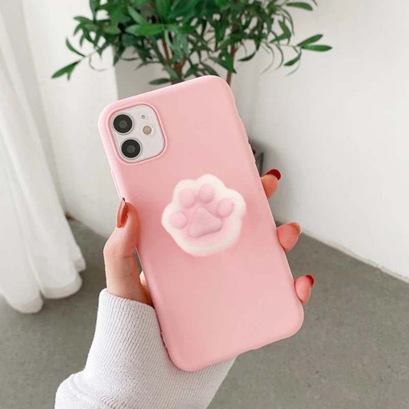 Adorable Squishy 3D Animal TPU Phone Case - Rabbit & Cat Design, Soft and Durable Cover