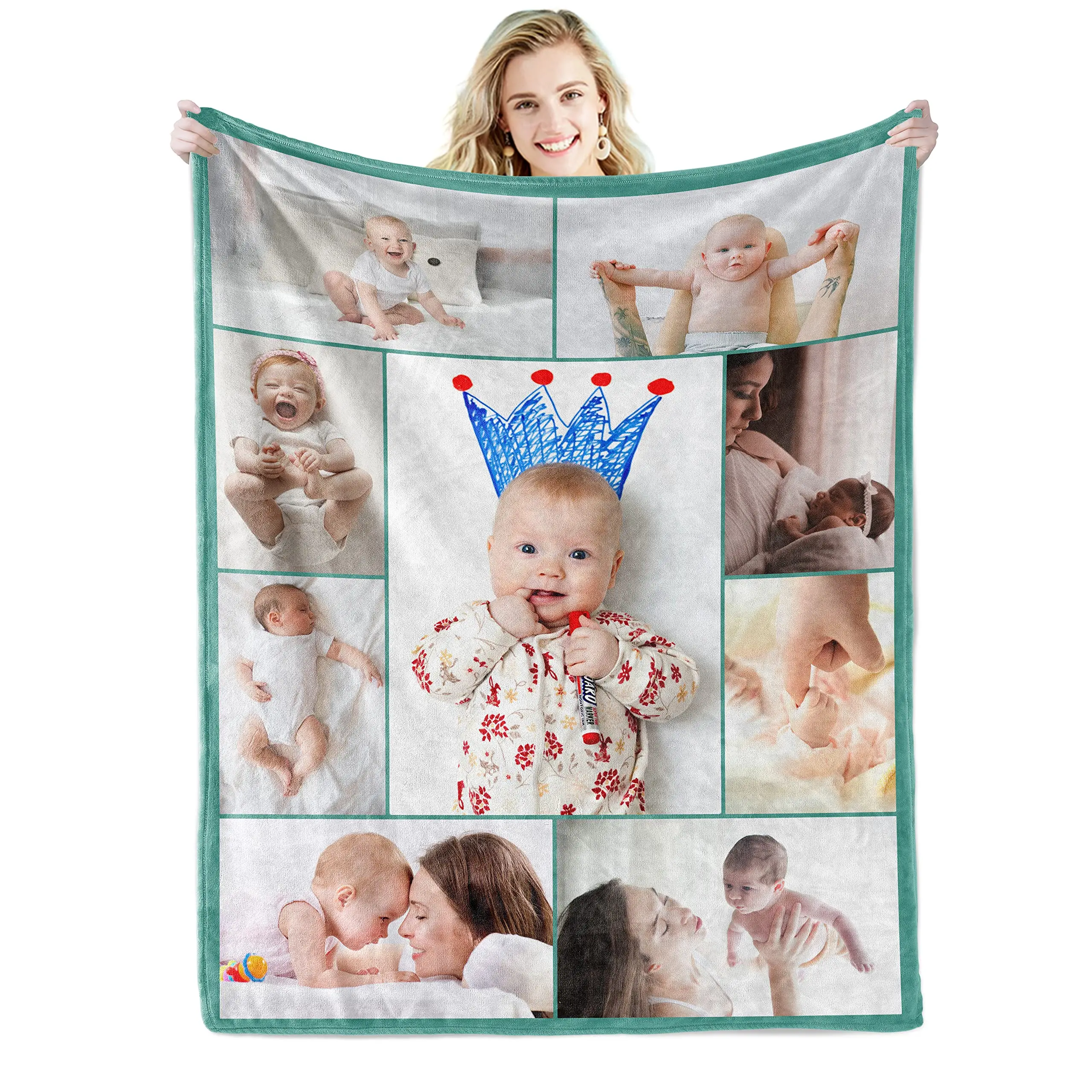 Custom Blanket With Words Picture Collage Customized Blankets, Birthday