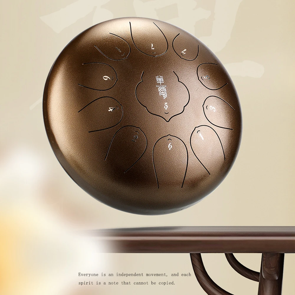 12 Inch 13 Tone Handpan Drum Yoga Meditation Ethereal Drum Steel Tongue Percussion Instruments with Bag and Mallets