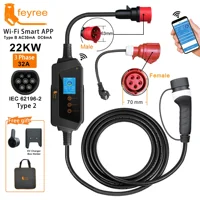 feyree 22KW 32A 3Phase Type2 Portable EV Charger Wi-Fi APP Control EVSE Charging Box Charging Station for Electric Car Charger - Image 2