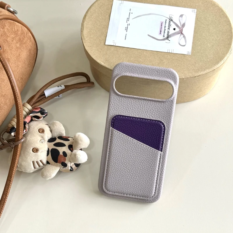Luxury Color Collision Leather Wallet Card Slot Phone Case - Premium Back Cover
