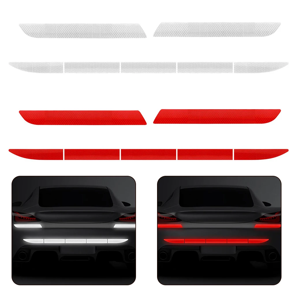 

7Pcs Car Reflective Warning Strip Tape Bumper Safety Stickers Safety Decal For Trucks, SUVs, RVs, Bonnets, Car Body Accessories