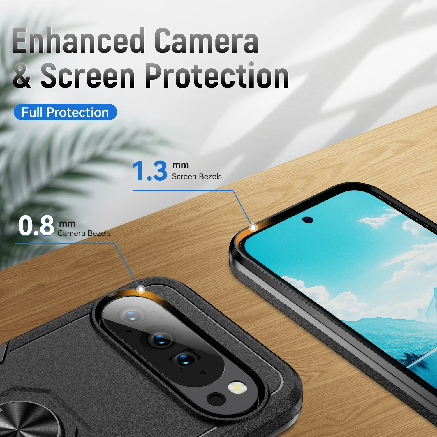 Ultimate Military-Grade Magnetic Ring Stand Case - Heavy-Duty Rugged Shockproof Matte Hybrid Defender Cover