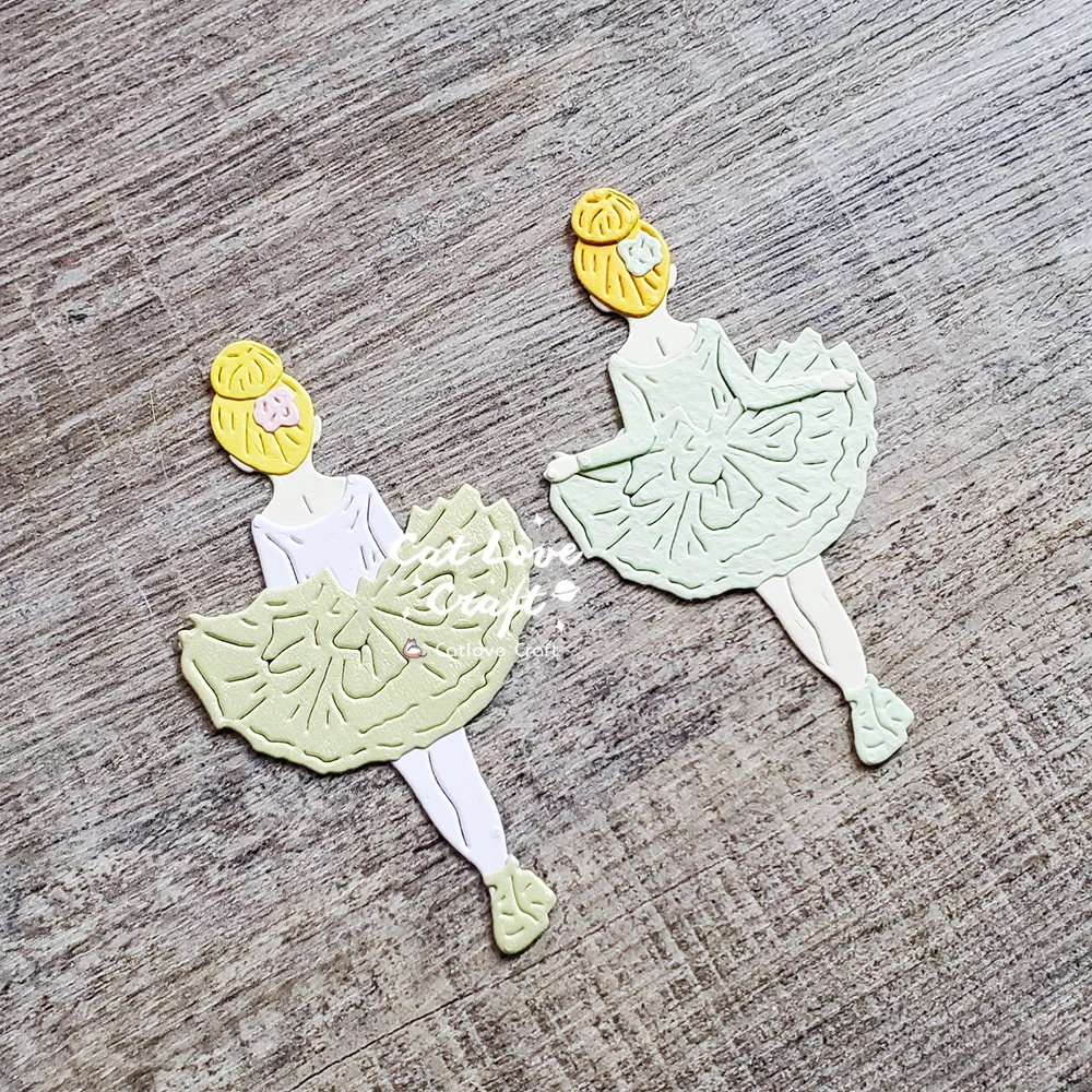 Catlove 발레 소녀 금속 절단 다이 스크랩북 금형 칼 스텐실 다이 컷 카드 만들기 DIY 공예 엠보싱 새로운 다이