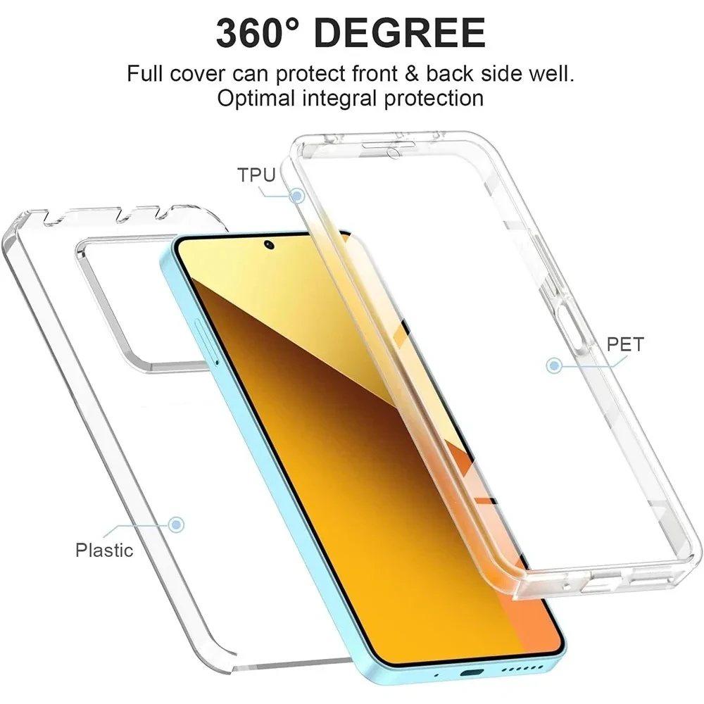 Premium 360° Full Silicone Clear Body Case – 3-in-1 Protection