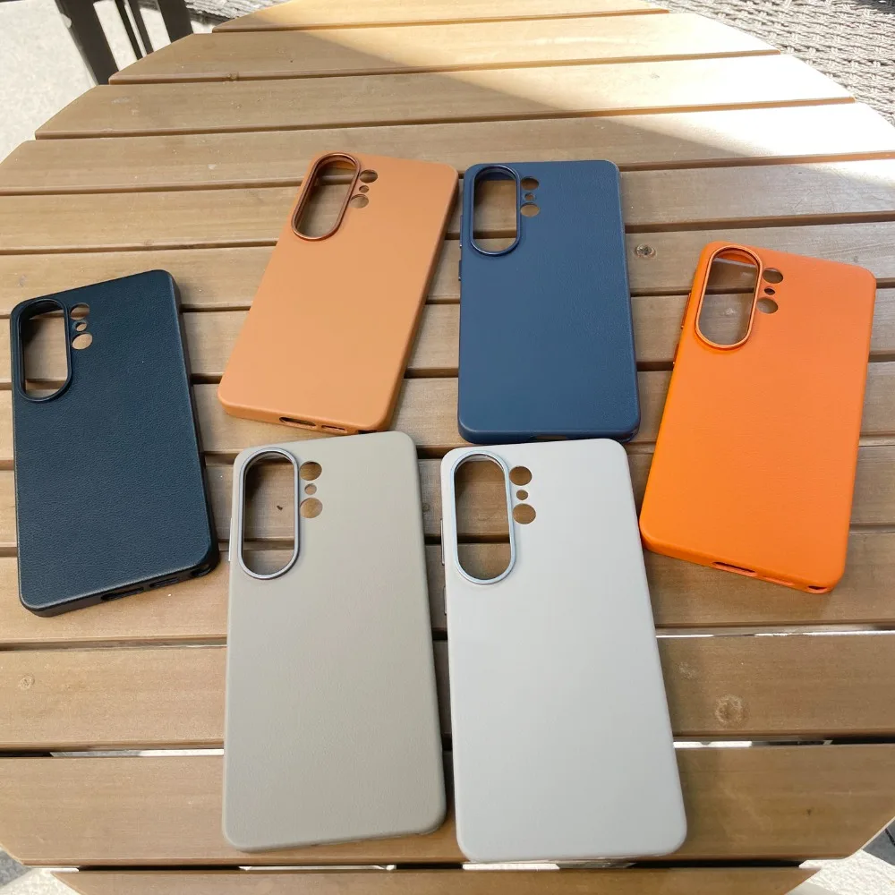 Eco-Friendly Slim Leather Phone Cover with Magnetic Wireless Charging and Shockproof Protection