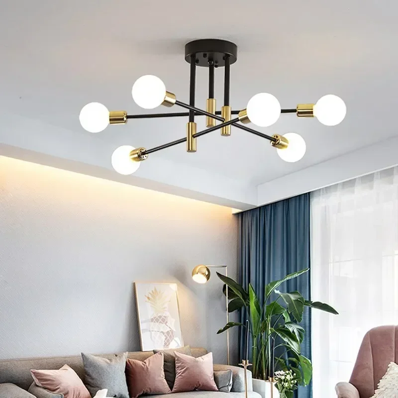 LED Chandelier Ceiling Chandelier Art Lighting Fixtures 6 Heads Modern Retro Creative Pendant Lighting For Living Room Bedroom Hall Home Decor