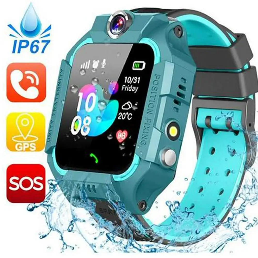 Z6f Kids Smart Watch Sos Phone Watch Ip67 Waterproof Remote Photo Smartwatch Compatible For Ios Android Children's Gifts