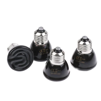 1PC 220-240V Far Infrared Heating Lamp Black Ceramic E27 Pet Warmer Bulb Brooder Chickens Tortoise Lizard Reptile Light 20-80W