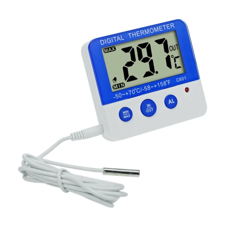 

Mini Fridge Freezer Thermometer LCD Display High/Low Temperature Alarm Magnetic