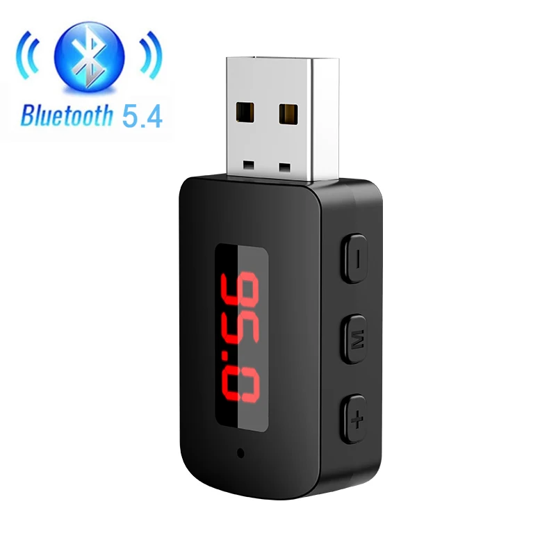 Wireless Bluetooth Car Audio Adapter with Hands-Free Calling and USB Power