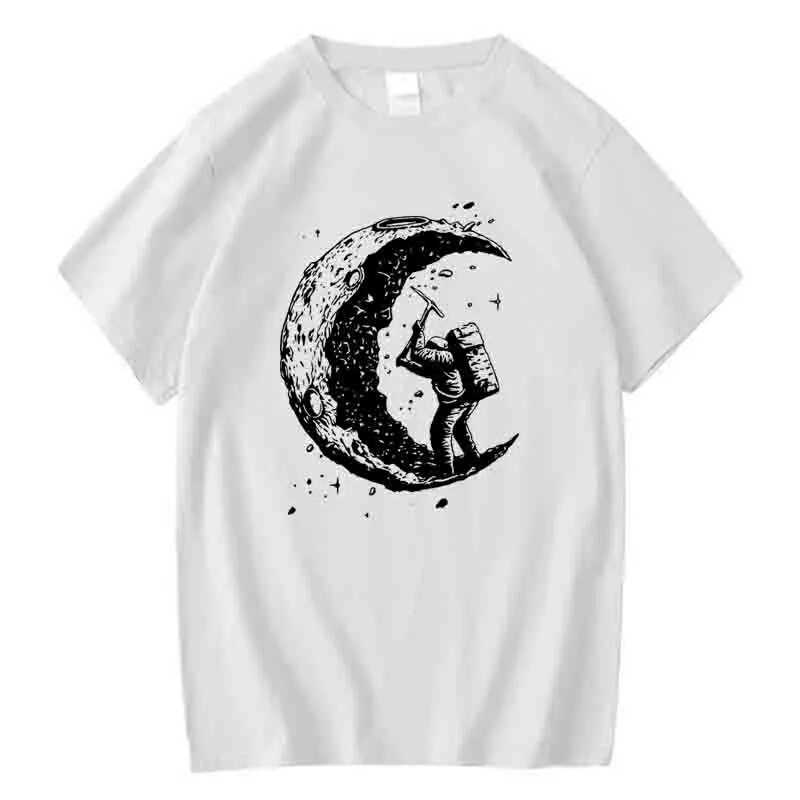 Men's High Quality 100% Cotton Moon Print Casual Summer Cool Short Sleeve Men Tshirt Loose t-shirt Male Tee Shirts Male Tee Tops 5 Sc7ebdaf31b7c406fb1f6057530063768A