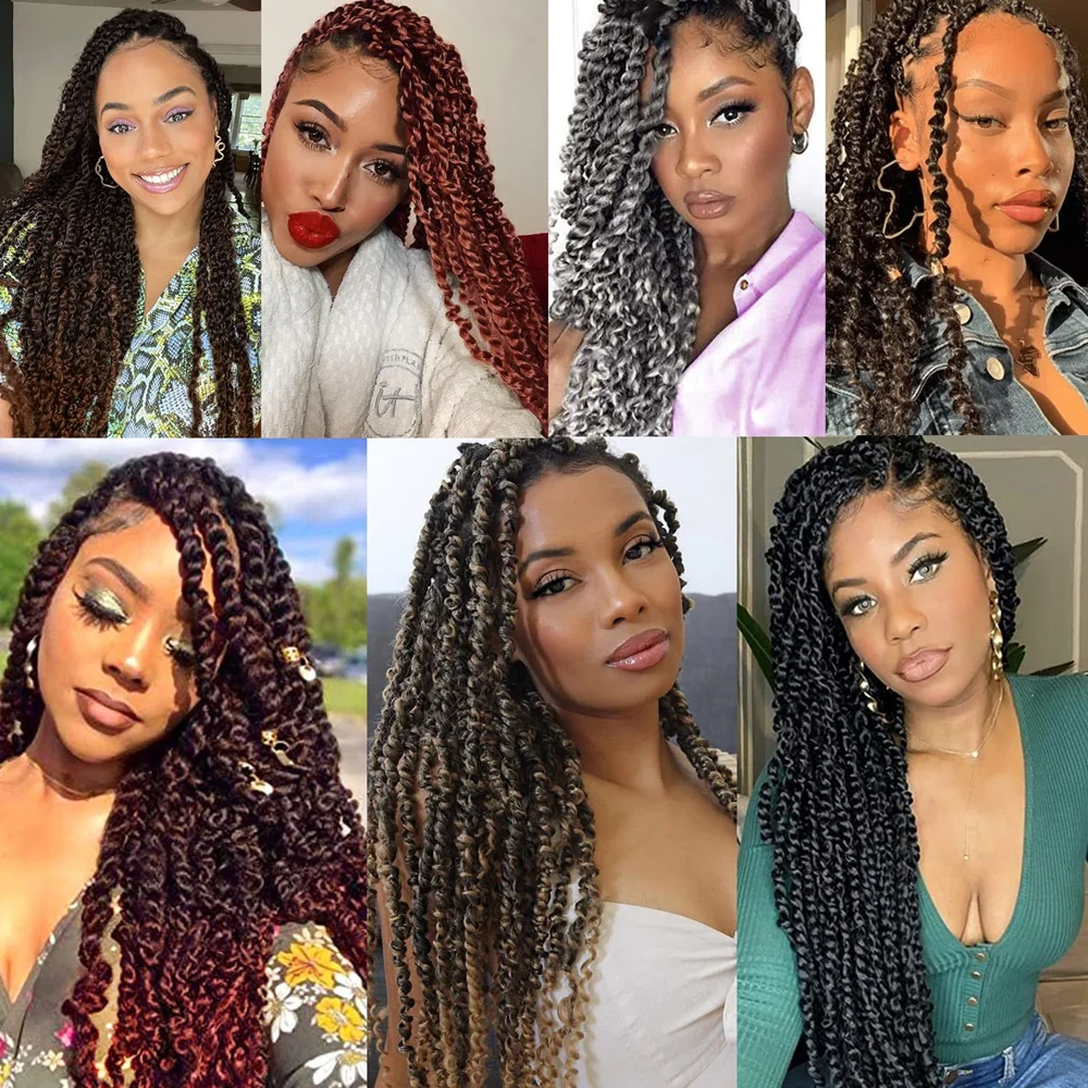 Passion Twist Hair 18 Inch Water Wave Crochet Hair Bohemian Spring Twist Hair Crochet Braids Synthetic Hair Extension For Women