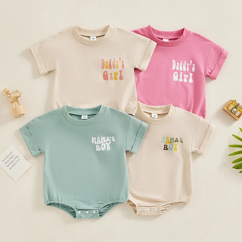 

Summer Baby Girls Rompers Letter Cotton Infant Romper Casual Short Sleeve Kids Playsuit Jumpsuits Fashion Baby Clothing