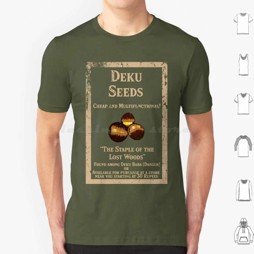Deku Seeds T Shirt 6Xl Cotton Cool Tee Legend Of Deku Deku Tree Deku Seed Ocarina Of Time Majoras Twilight Princess Skyward