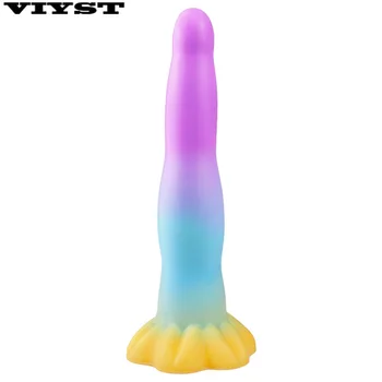 VIYST Realistic Silicone Animal Dildo Vaginal G-spot with Suction Cup Anal Plug Hand-free Monster Dildo Female Sex Toy for Women 4