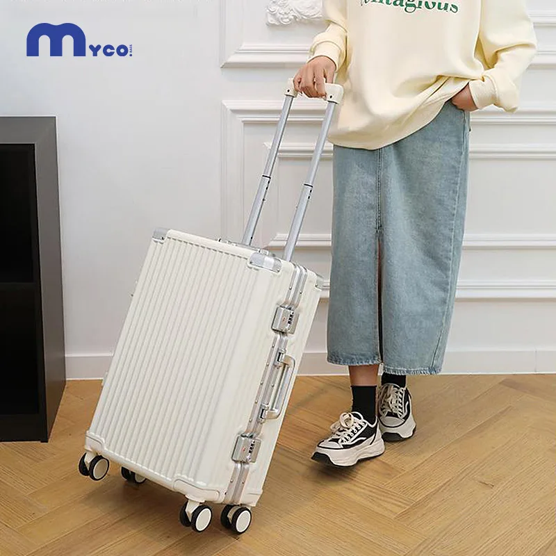 Trolley Luggage 20 24 26 28 英寸 Aluminum Frame Rolling Luggage Case Travel Suitcase on Wheels Combination Lock Carry on Luggage
