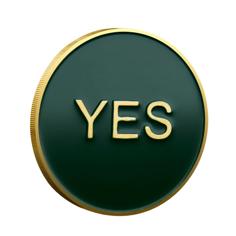 Sì O No Solution Challenge Coin Maker Coin Flipper Monete Non-Valuta Gioco Prop Collection Decoration Craft