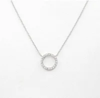 Fashion Trend Elegant Jewelry Simple Crystal Circle Pendant Necklace Golden Color Unquie Women Necklace Party Gift Wholesale