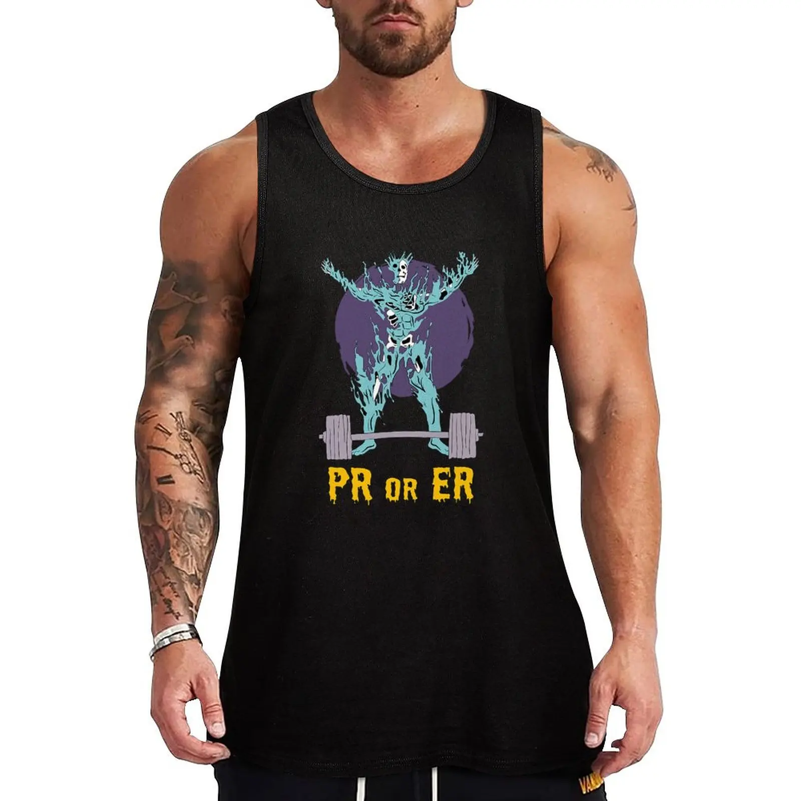 PR Or Er Weightlifting - Bodybuilding Fitness Gym Tank Top summer Men's tops t-shirt Men's bodybuilding