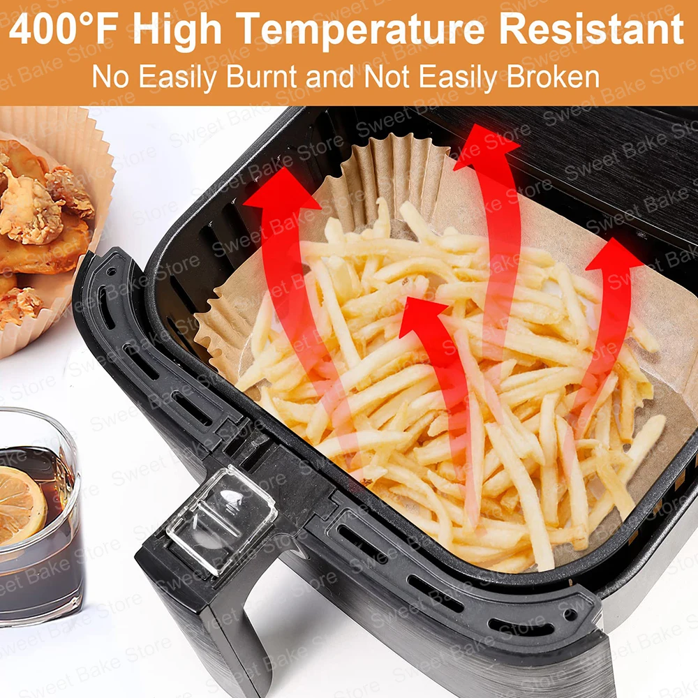 Air Fryer Paper Liners Disposable 8.6x5.5" Rectangle Parchment