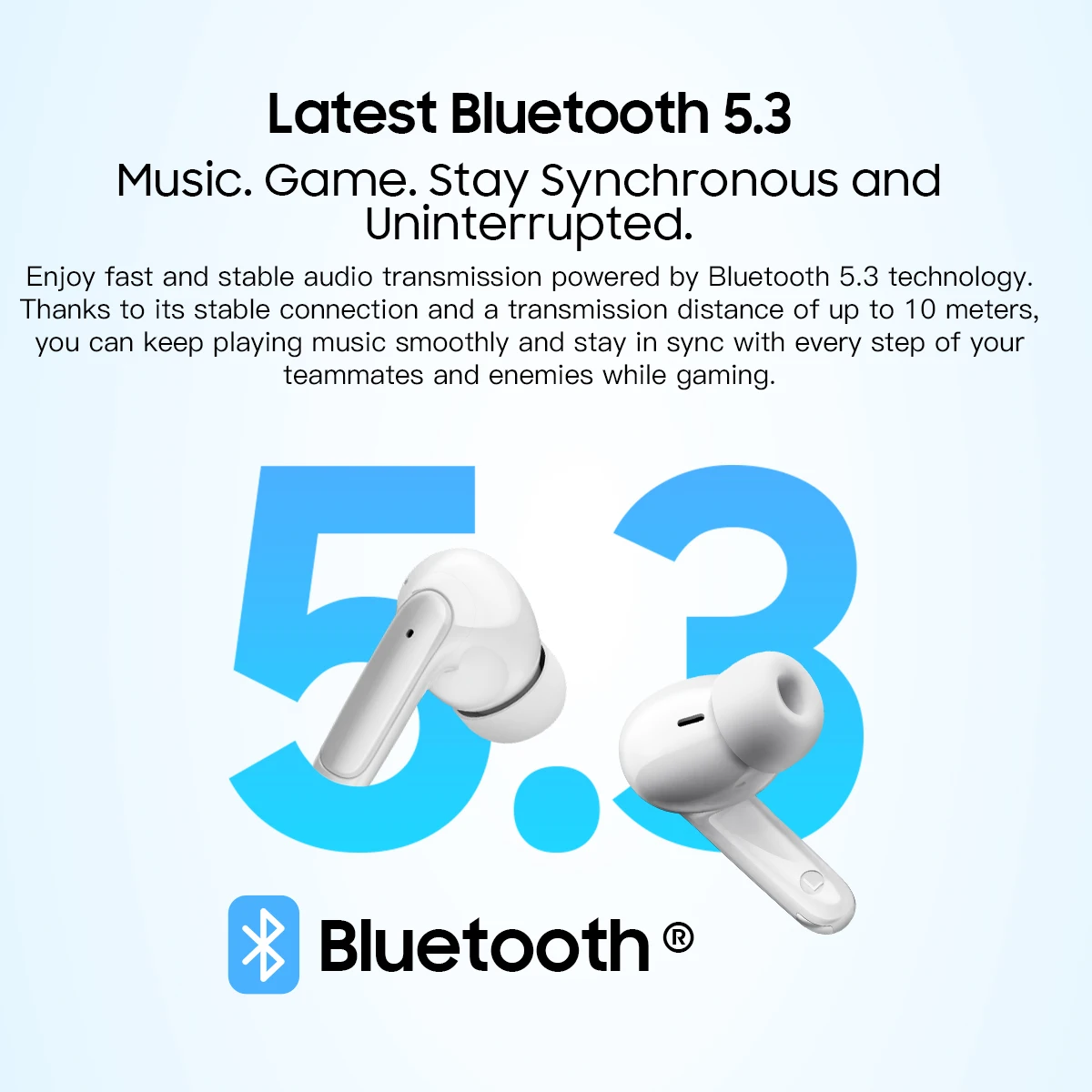 Blackview Airbuds 8 Bluetooth Casque Sans Fil Bluetooth 5.3 Écran LED Double Réduction De Bruit écouteurs Intra-Auriculaires Capteur Tactile écouteurs Intra - Auriculaires IPX7 / 400mAh / USB Type-C