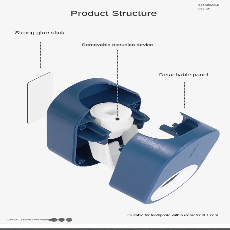 Adhesive automatic toothpaste squeezer set, wall-mounted toothpaste holder, toothbrush rack, wall suction squeezer