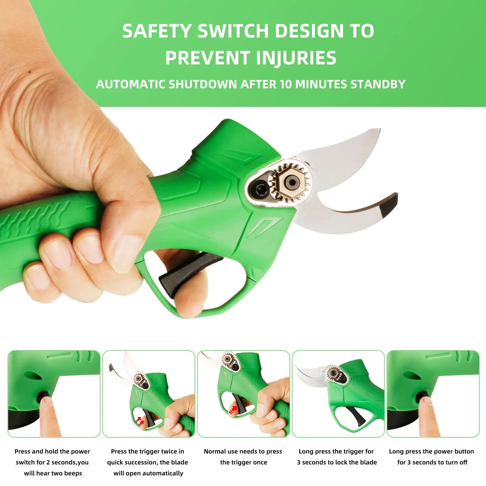 Professional Cordless Sk5 High Carbon Steel Pruning Shears With Lithium Battery Garden Scissors With Rubber Handle Tree Pruning