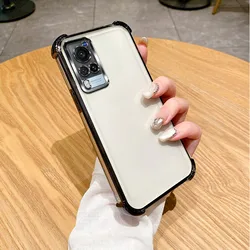 Shiny Glitter Plating Silicone Phone Case with Camera Lens Protection for Vivo Y33 (4jfs black)
