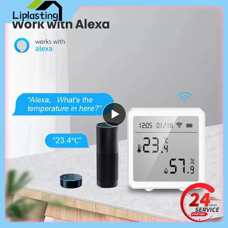 

Tuya Wifi Temperature and Humidity Sensor Wireless Smart Thermometer Hygrometer Detector Works with Alexa Home Smart Life