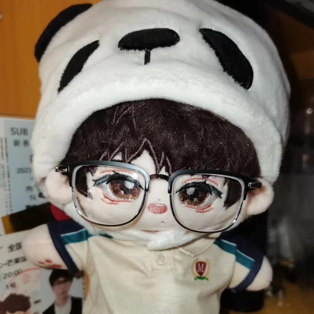 Miniature Rectangle Metal Glasses Toys Multi Color For Glasses 8.5cm Cotton Dolls Glasses For Toys