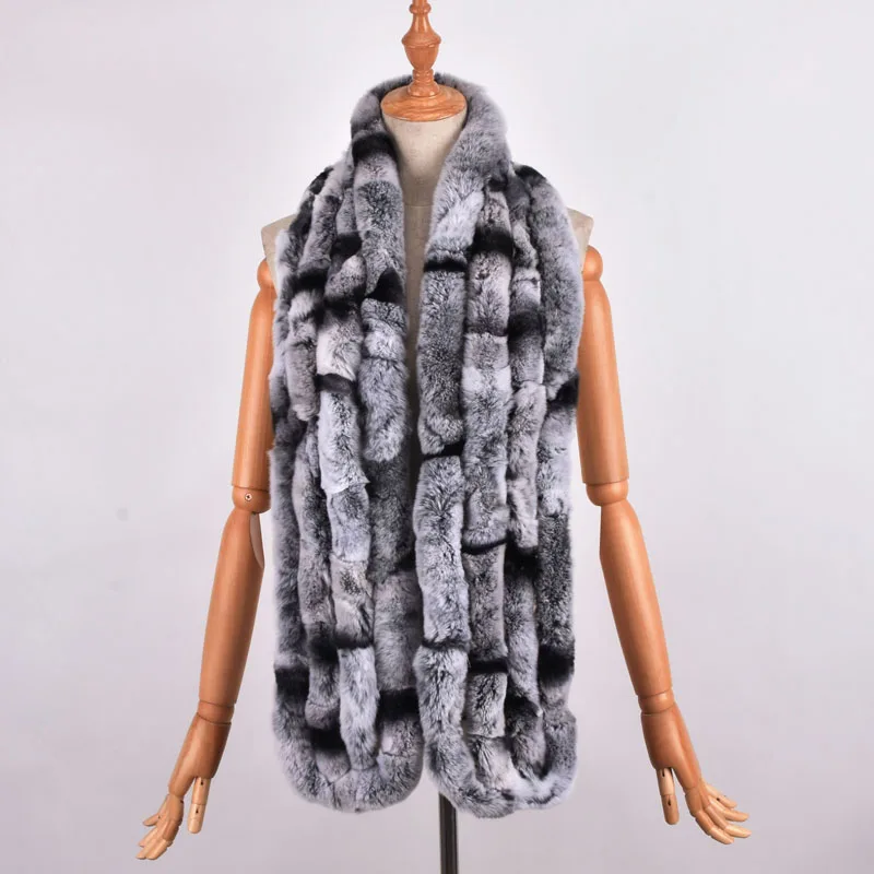 

Hot Sale Lady Real Natural Rex Rabbit Fur Scarf Winter Women Warm Genuine Rabbit Fur Scarves Fashion Casual Long Muffler Shawl