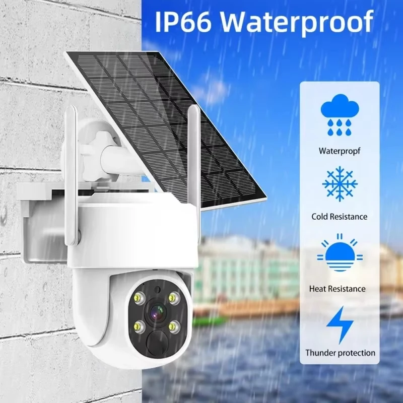 16채널 NVR 5MP 와이파이 태양광 PTZ 카메라 키트 실외 무선 PIR 감지 보안 감시 카메라 세트 사이렌 알람 양방향 오디오