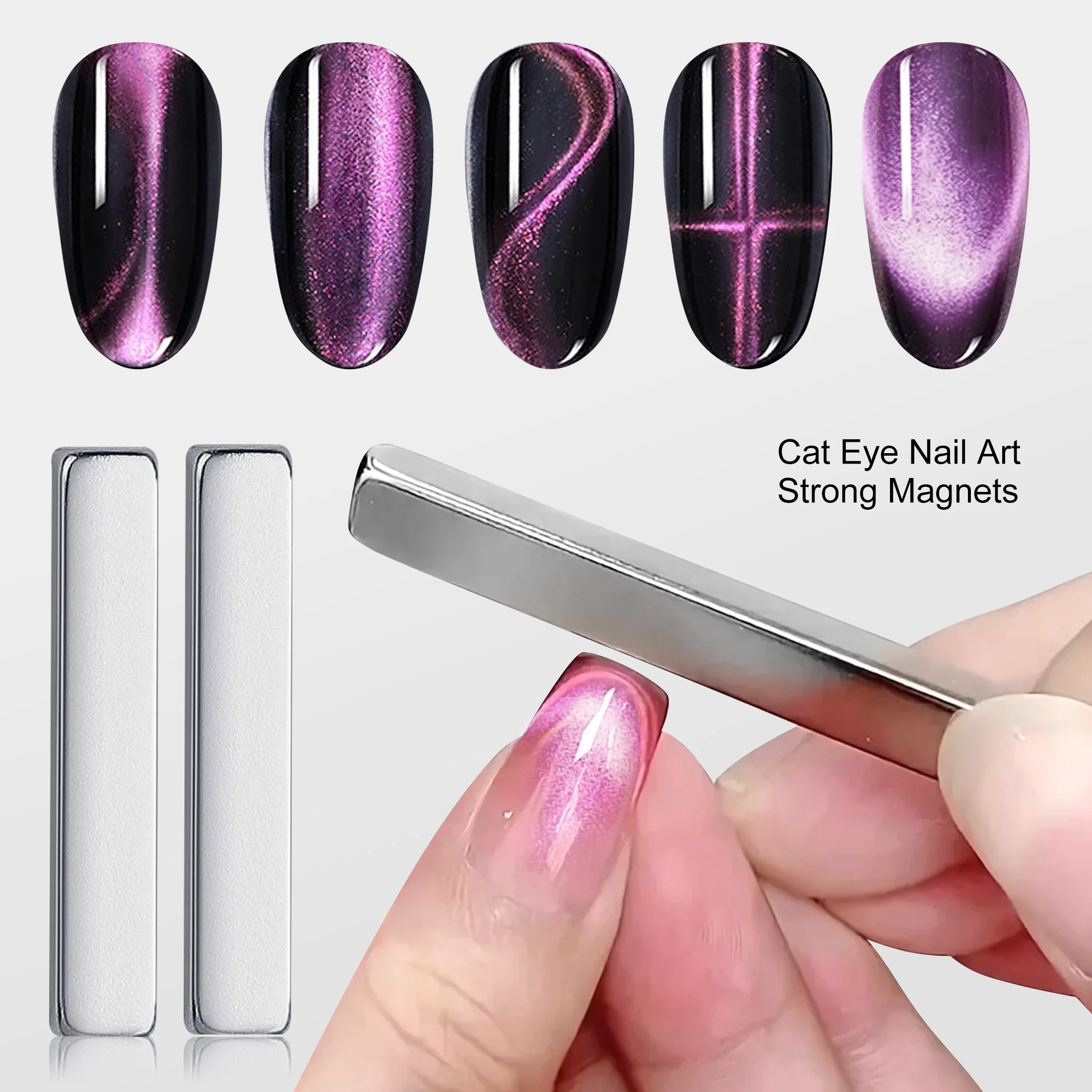 2pc Nails Art Decoration French Multi-Function Magnet Pen Painting Gel Manicure Tool Strong Cat Magnetic Stick UV Gel Polish