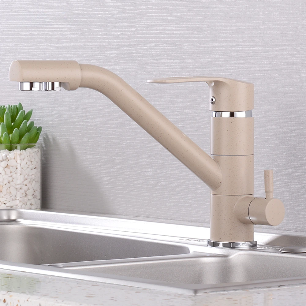 

Kitchen Faucet Filter Water Swivel Drinking Faucet Dual Spout Purifier Kitchen Faucets Vessel Sink Mixer Tap hot and cold